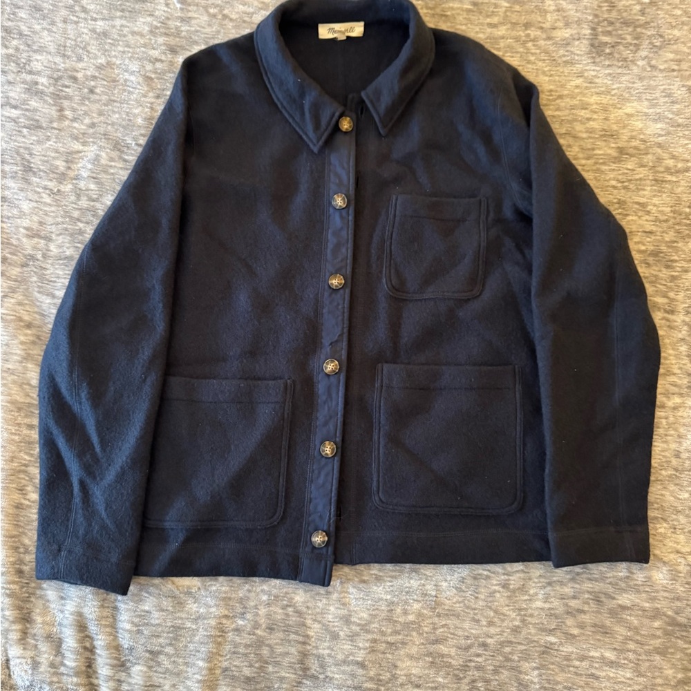 Men’s Madewell Boiled Wool Chore Jacket - Navy Blue - Large - Like New - Worn On